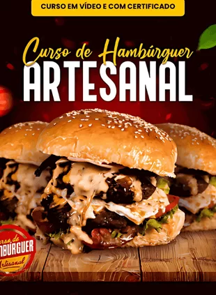 curso de hambúrguer artesanal em vídeo e com certificado de conclusão